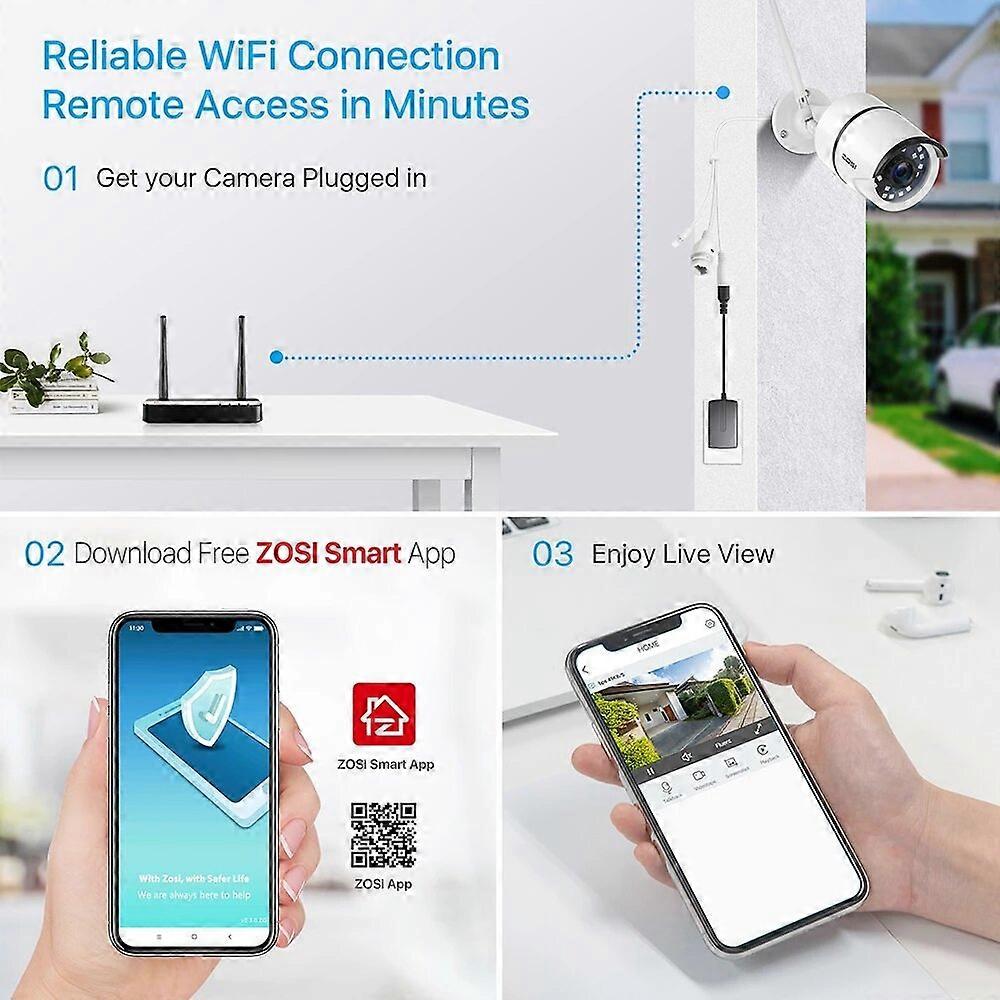 2Mp Hd 1080p Wifi Ip Camera Outdoor Waterproof Ip67, 2-way Audio, Ai Human Detection, Night Vision Security Surveillance