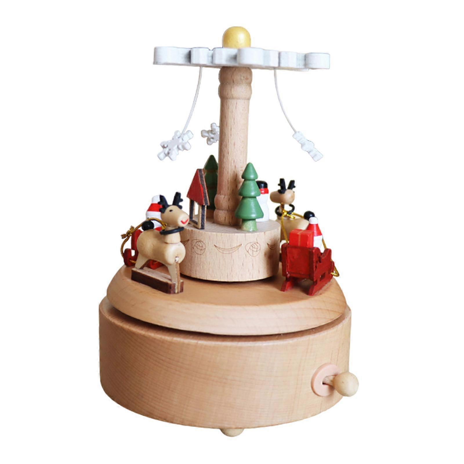 Jule Træ Spilledåse Vikle op Spilledåse med Roterende Dukker Kunst