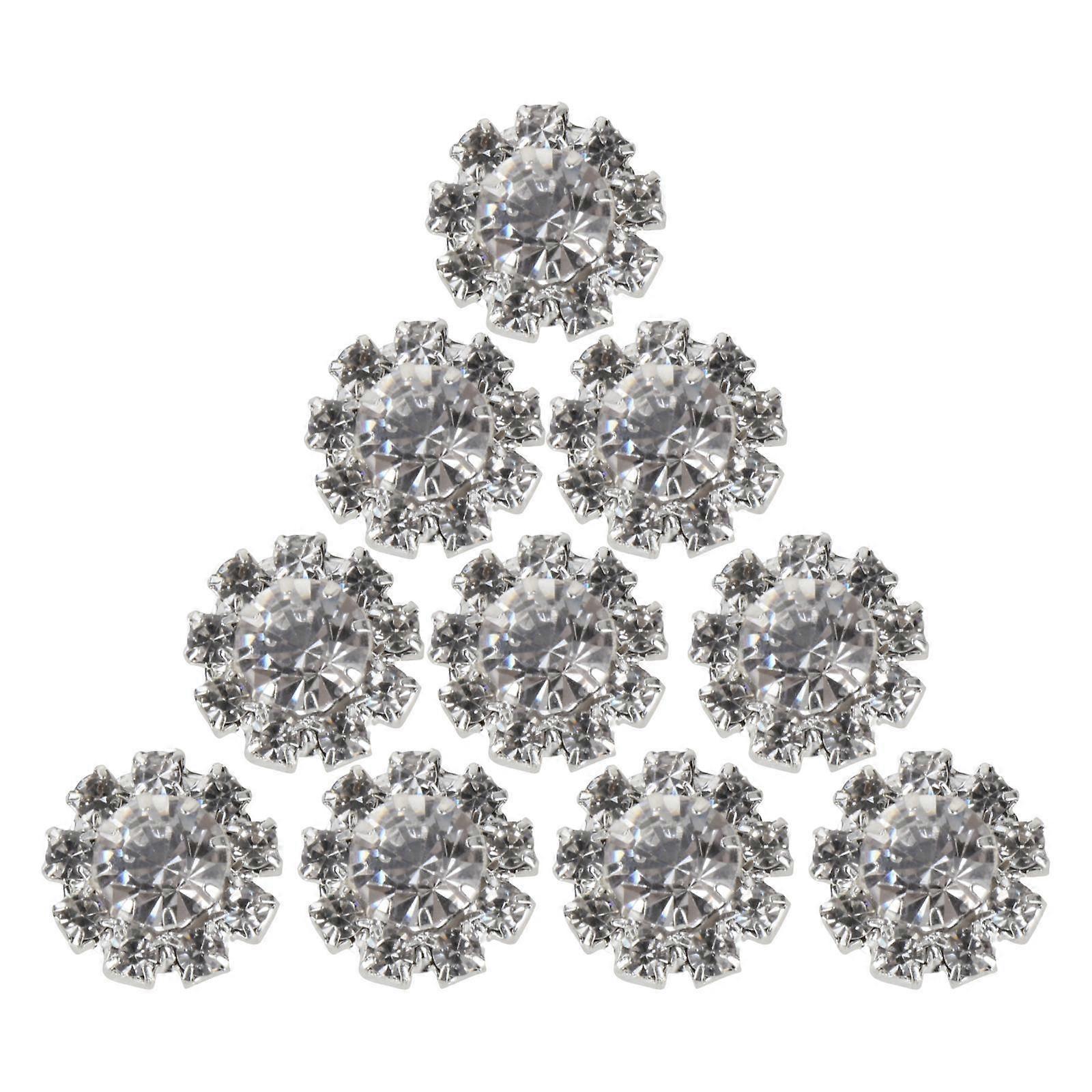 10 Diamante Silver Rhinestone Flatback Flatback Flatback Decor Craft 16mm