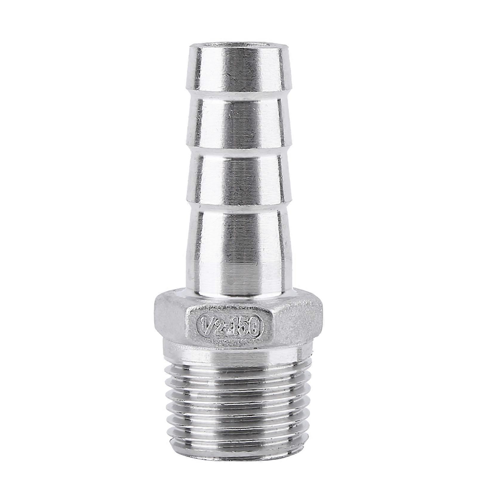 SS304 Male Thread Pipe Fitting Barb Hose Tail Connector BSP(1/2"x15mm)