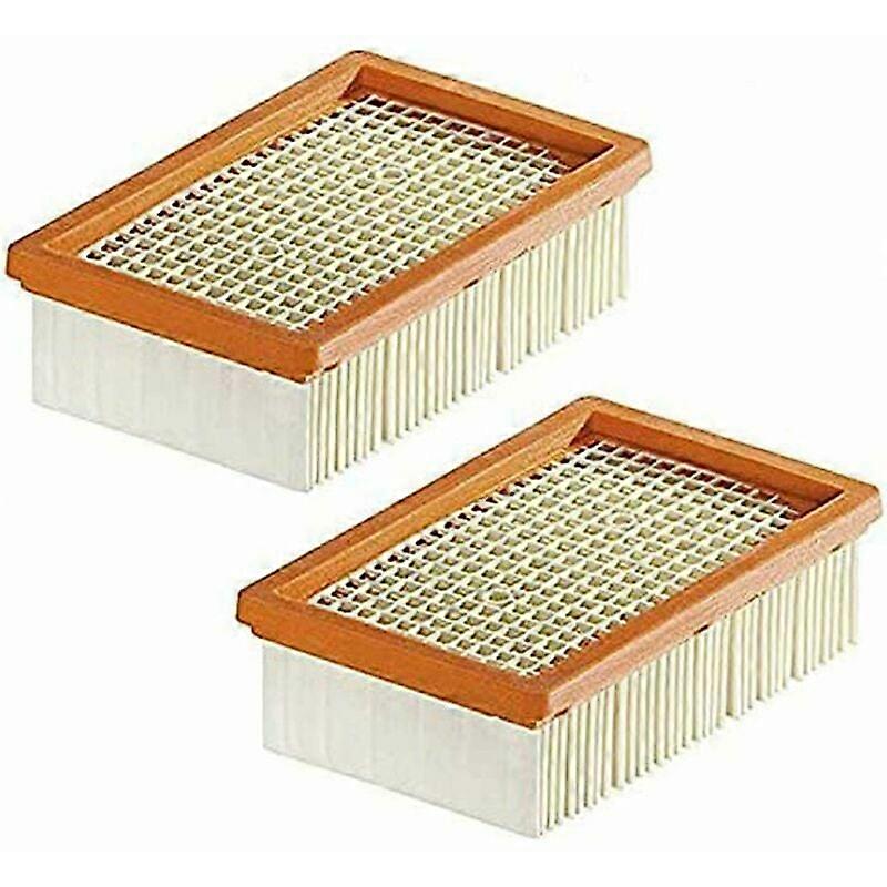Pack of 2 Replacement Filter for Kärcher Vacuum Cleaner WD4 WD5 WD6 MV4 MV5 MV6 Flat Pleated