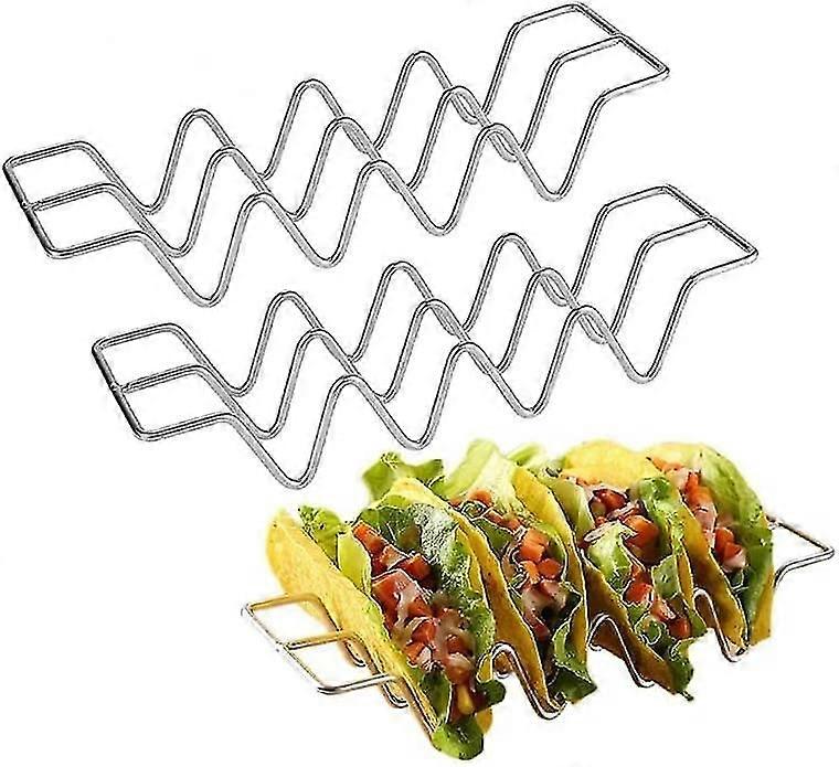 Taco Holder Stand, Stainless Steel Taco Rack Shell with Handles Taco Truck Tray Holds Up to 3 Tacos