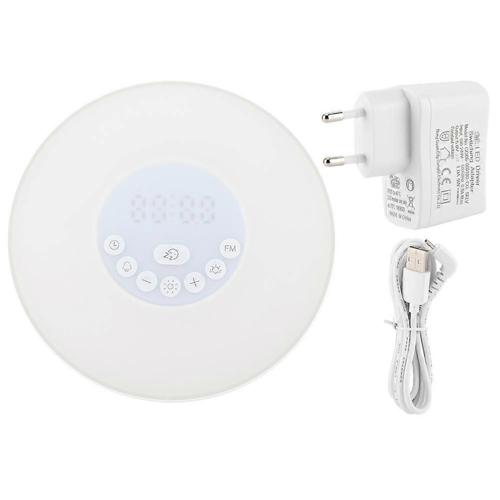 Wake Up Alarm Clock Light Dawn Clock/Sunset Digital with FM Radio Touch Control Function (EU Plug)
