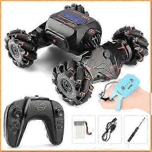 MoFun JC02 2.4G remote control twist multi-function stunt car Dual control compatible Orange compatible Green_Special Gift