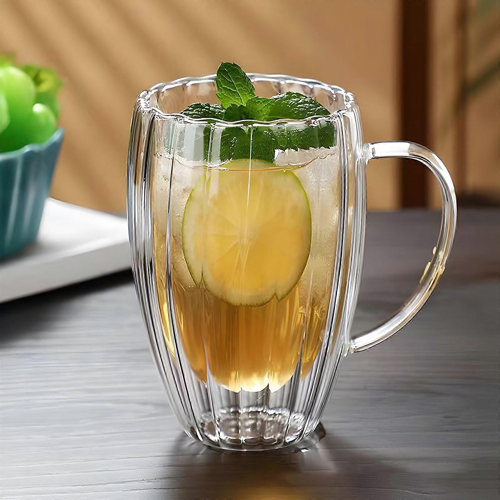 Élégante tasse en verre borosilicaté transparent Tasses à café à double paroi pour une dégustation de boissons confortable et sûre