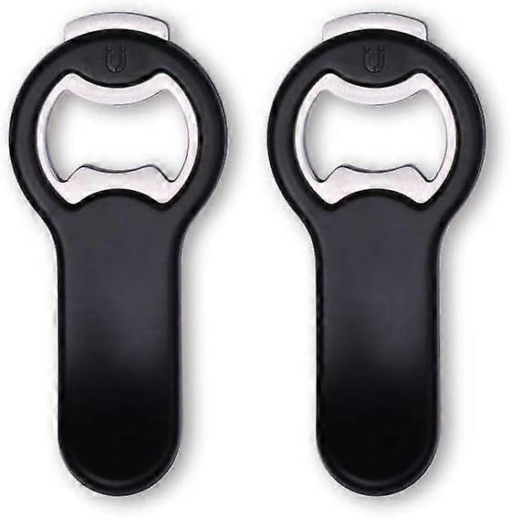 Pack of 2 Magnetic Beer Bottle Opener for Fridge and RV with Cap Catcher - Pop Can Soda Can Opener, Stick to Refrigerator for Easy Storage with Magnet