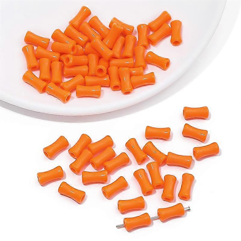 500G Solid Color Acrylic Bamboo Joint Shape Beads Loose Spacer Beads for Necklace Bracelet Keychain DIY Jewelry Making Accessories