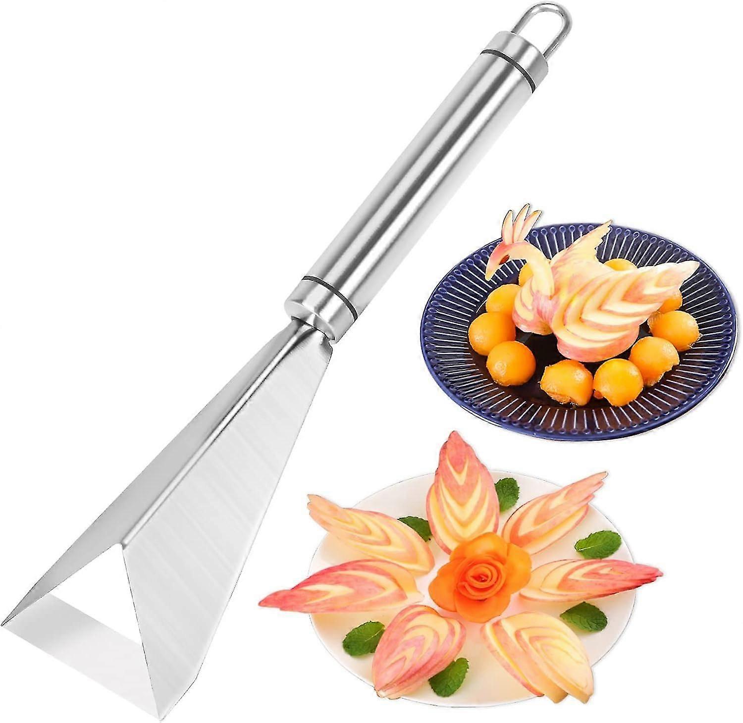 Fruit Carving Knife, Triangular Shape Carving Tool, Multifunctional Stainless Steel for Creative Fruit and Vegetable Carving