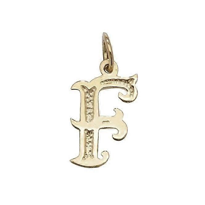 9ct Yellow Gold Gothic Initial Pendant PN527/F