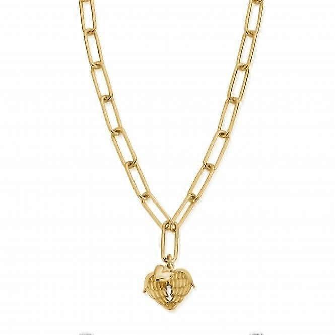 Gold Link Chain Faith and Love Necklace GNLC10244014