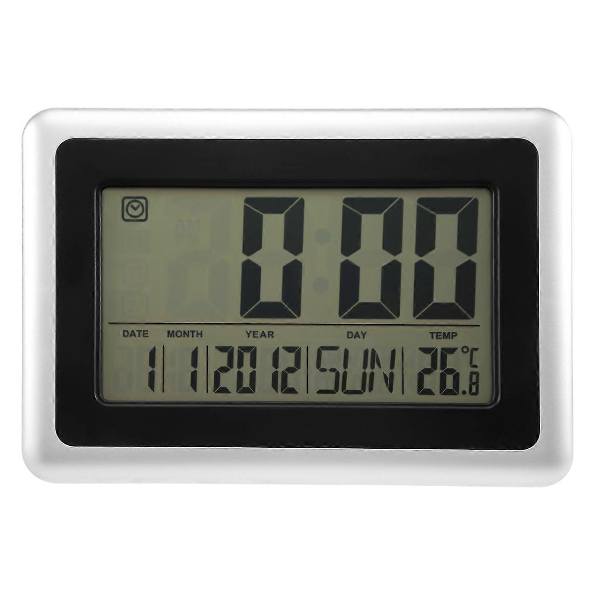 Large Display Wall Clock,With No Light (Day Calendar Temperature)