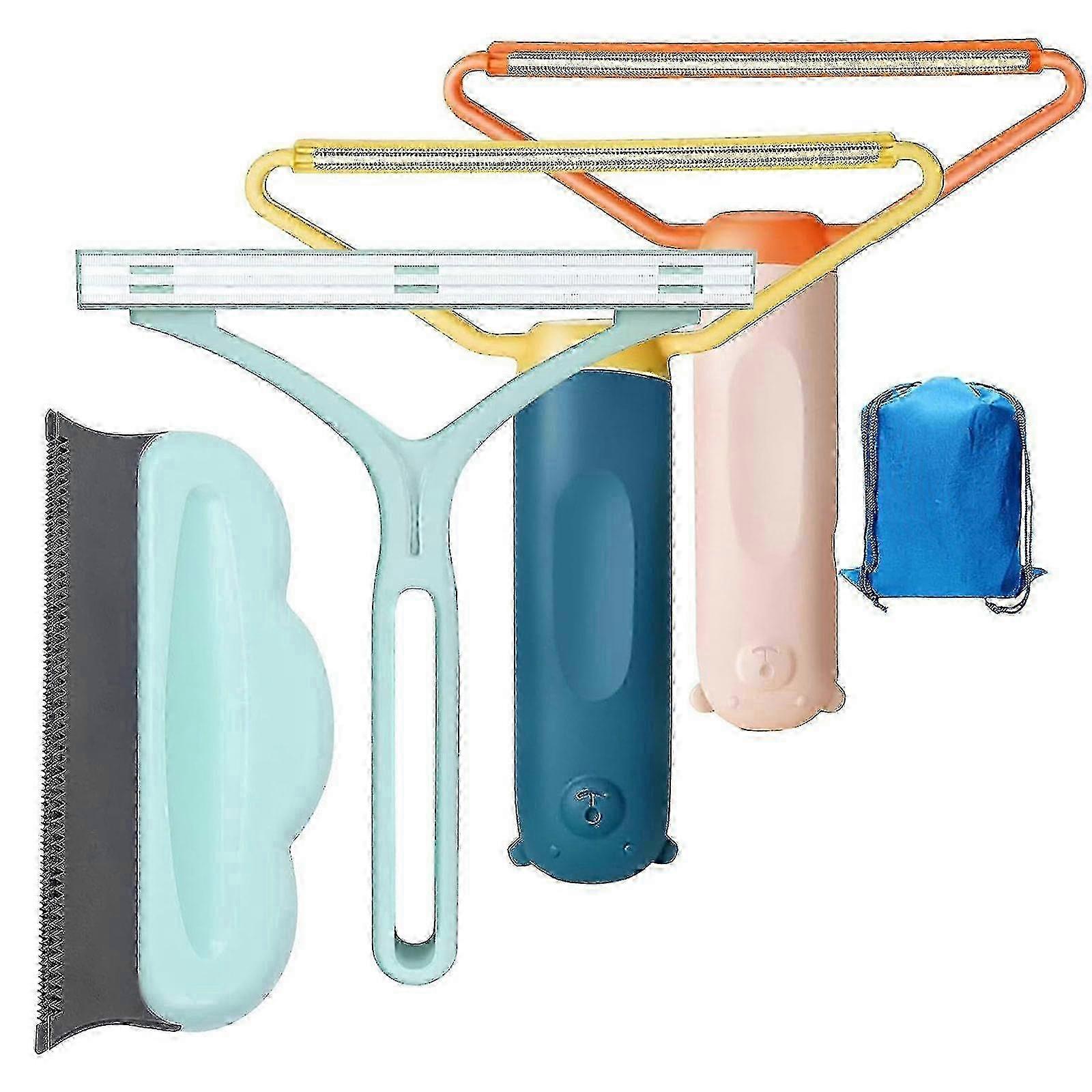 Portable Reusable Lint Roller for Clothes & Pet Fur - Shaver Scraper Included Walkbee F24