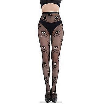 Women Fishnet Pantyhose Stockings Skull Skeleton Ghostly Pattern Tights Halloween Cosplay Mesh Socks Leggings Hosiery