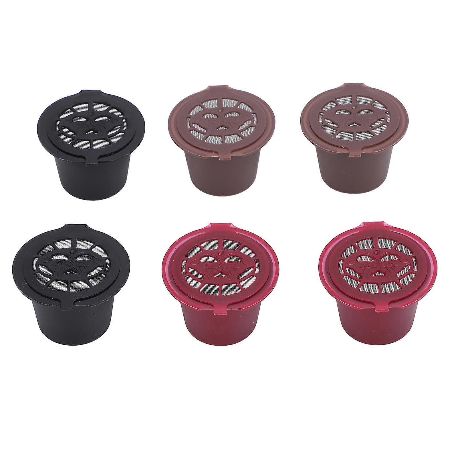 6pcs Reusable Capsules Cups Household Coffee Capsules Filter Refillable Capsules Pods for Coffee Making
