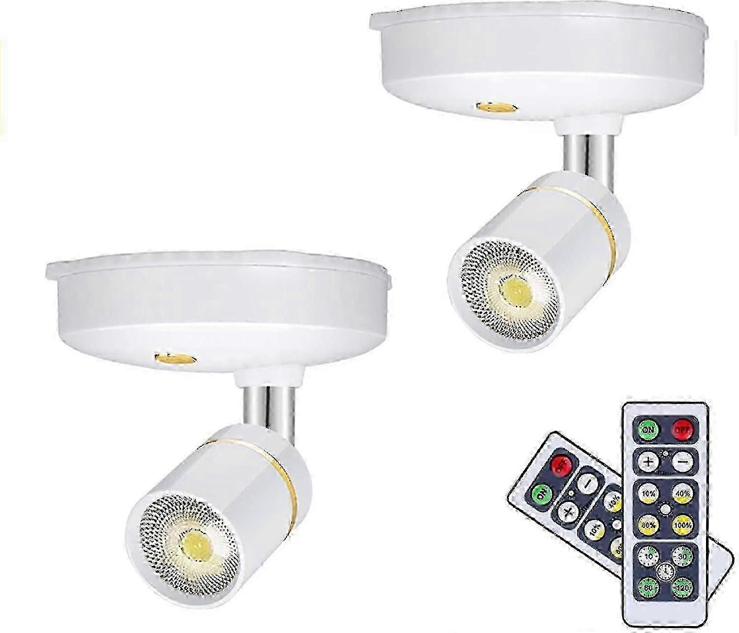 Battery LED Spot Lights Dimmable Remote Rotatable
