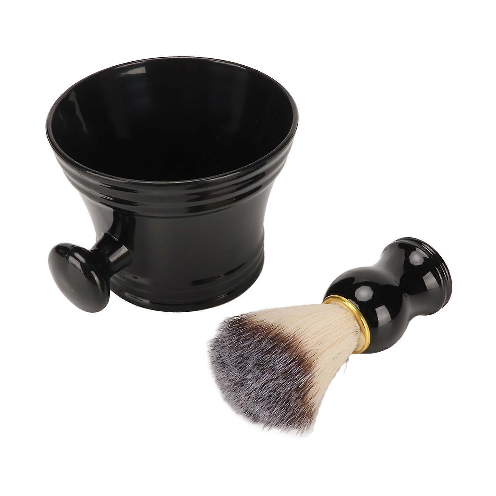 Shaving Brush Soft Artificial Bristle Professional Safe Black Shaving Brush Bowl Tool for Barber 