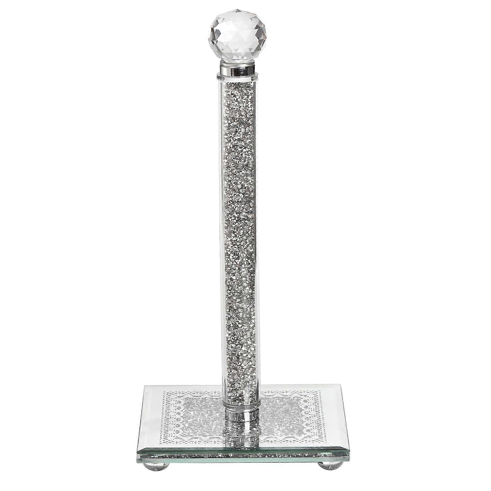 Paper Towel Holder Countertop, Silver Paper Towel Roll Dispenser Stand Weighted Base