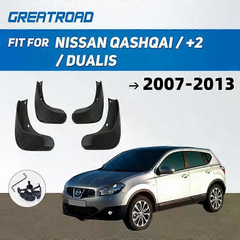 Apply Car Mud Flaps For Nissan Qashqai / +2 / Dualis 2007-2013 J10 Splash Guards Mud Flap Mudguards Fender 2008 2009 2010 2011 2012