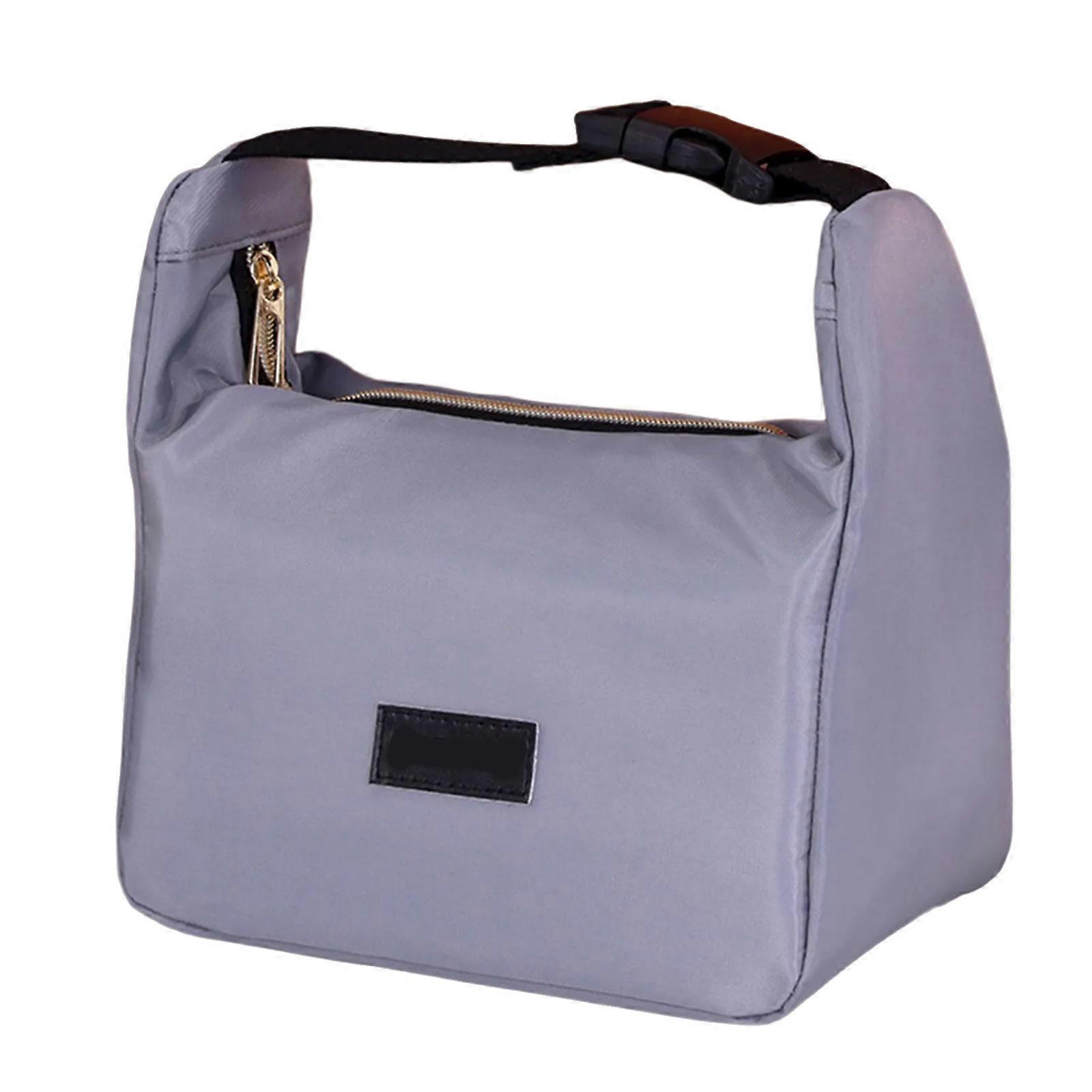 Canvas Lunch Bag Insulated Lunch Toted Bag Lunch Box Container Coolers Bag Reusable with Back Pockets for Women Men Advanced Gray