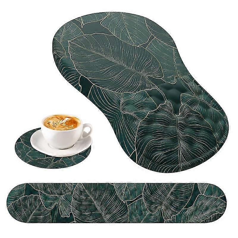 6Set of 3 Pain Relief Wrist Rest Mouse Pad Mousepad for Mouse, Keyboard, Cup