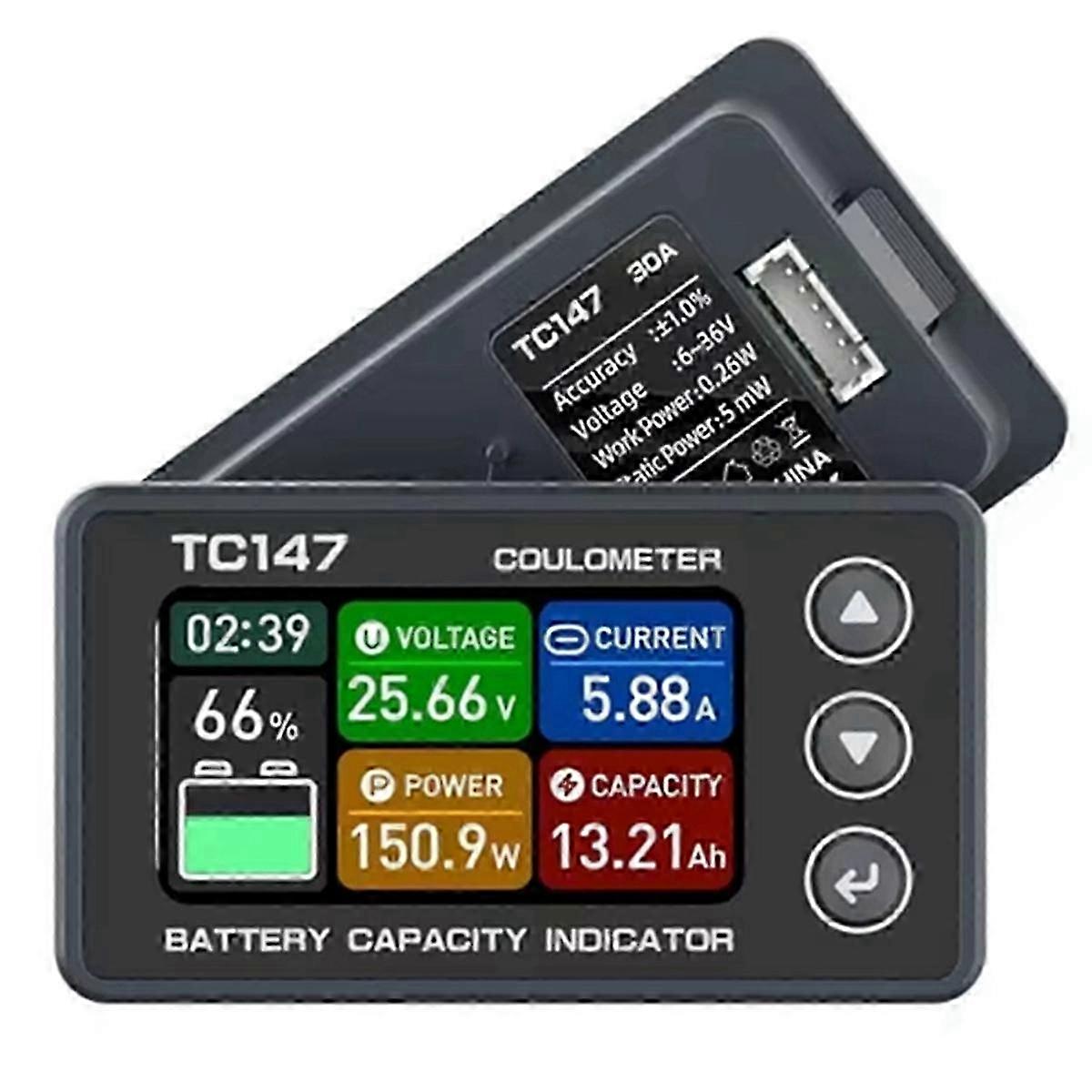 TC147 High-Precision Color Screen Coulomb Meter, Battery Voltage and Current Meter, Lithium Battery YY
