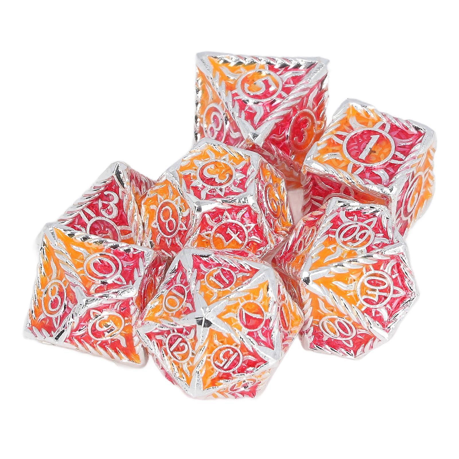 Polyhedral Dice Set 7pcs Polyhedral Game Dice Metal Stress Relief Toy for Role Playing Table Games