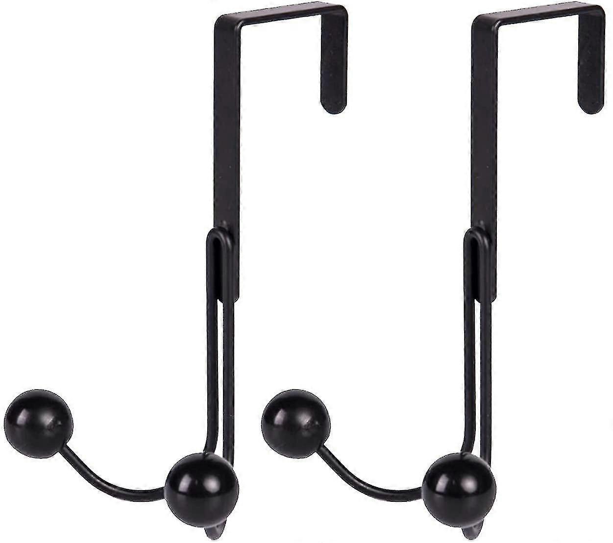 2pcs Over The Door Double Hanger Hooks