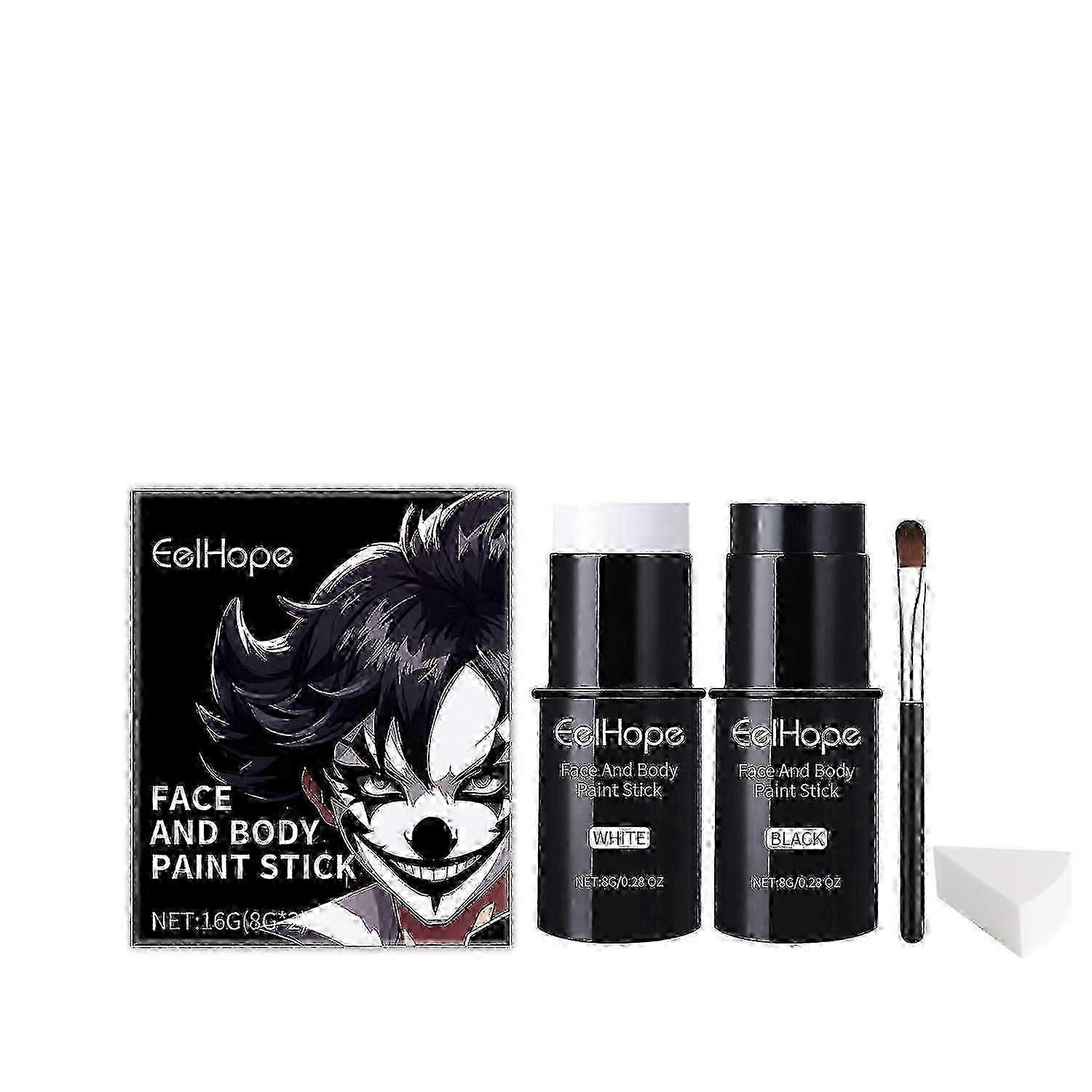 Halloween Face Painting Stick Set, Covered With Painted Foundation Makeup Clown Colorful Stick