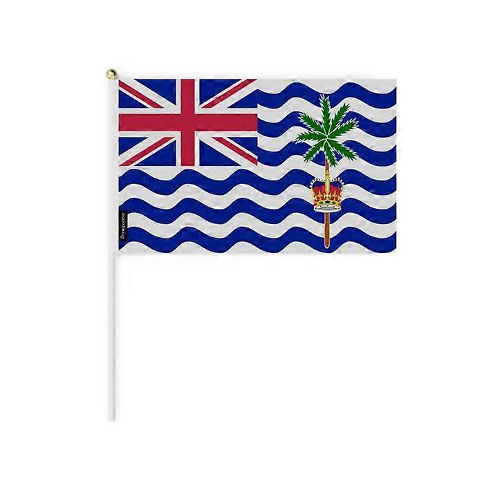 Set of Mini Flags – British Indian Ocean Territory – 14 x 21 cm – Handheld – Polyester - 100 pieces