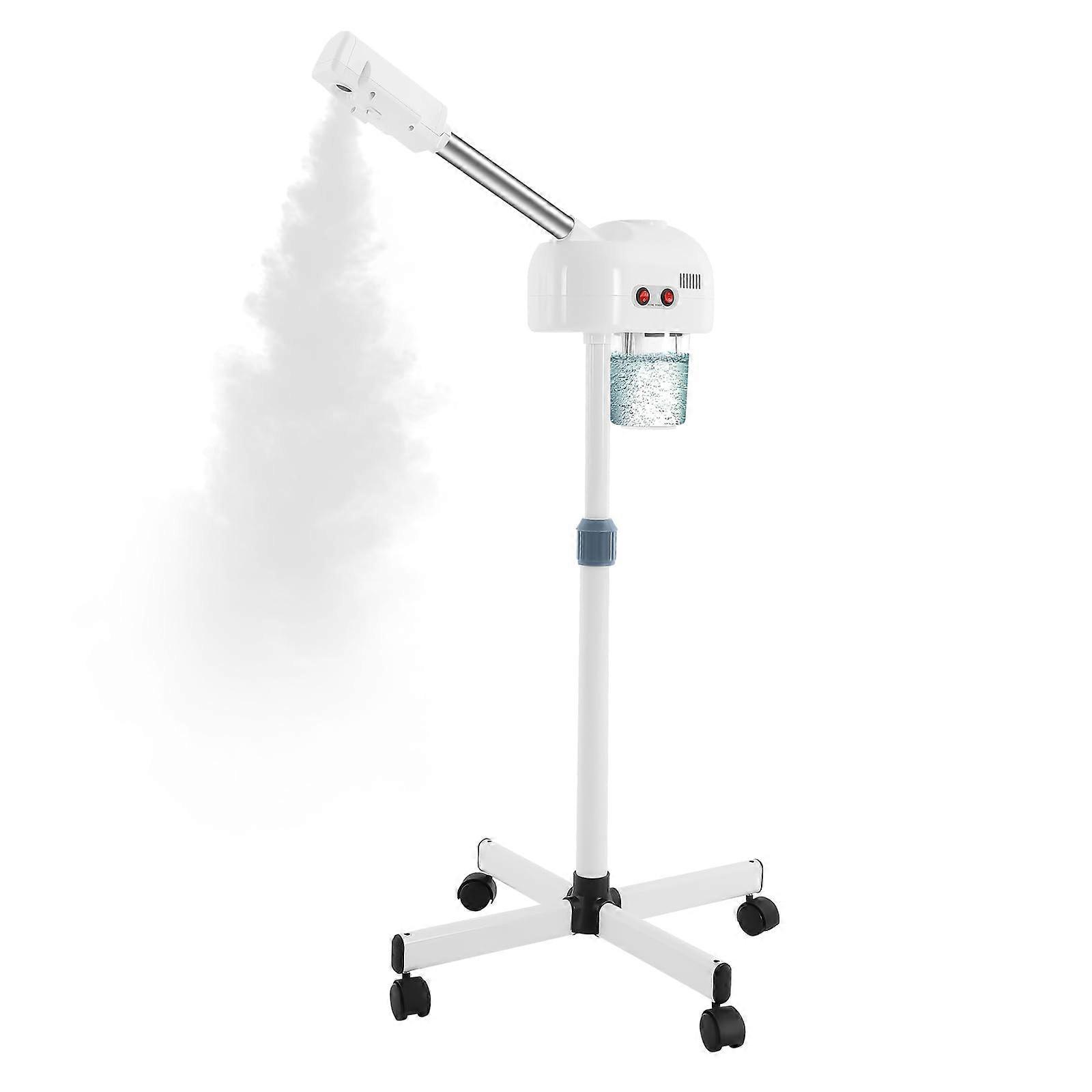 Professional Stand Facial Steamer w/Hot Mist – Adjustable Height, 360° Nozzle Rolling Base for Salon, Spa Home Use Touch Button Rocker Arm
