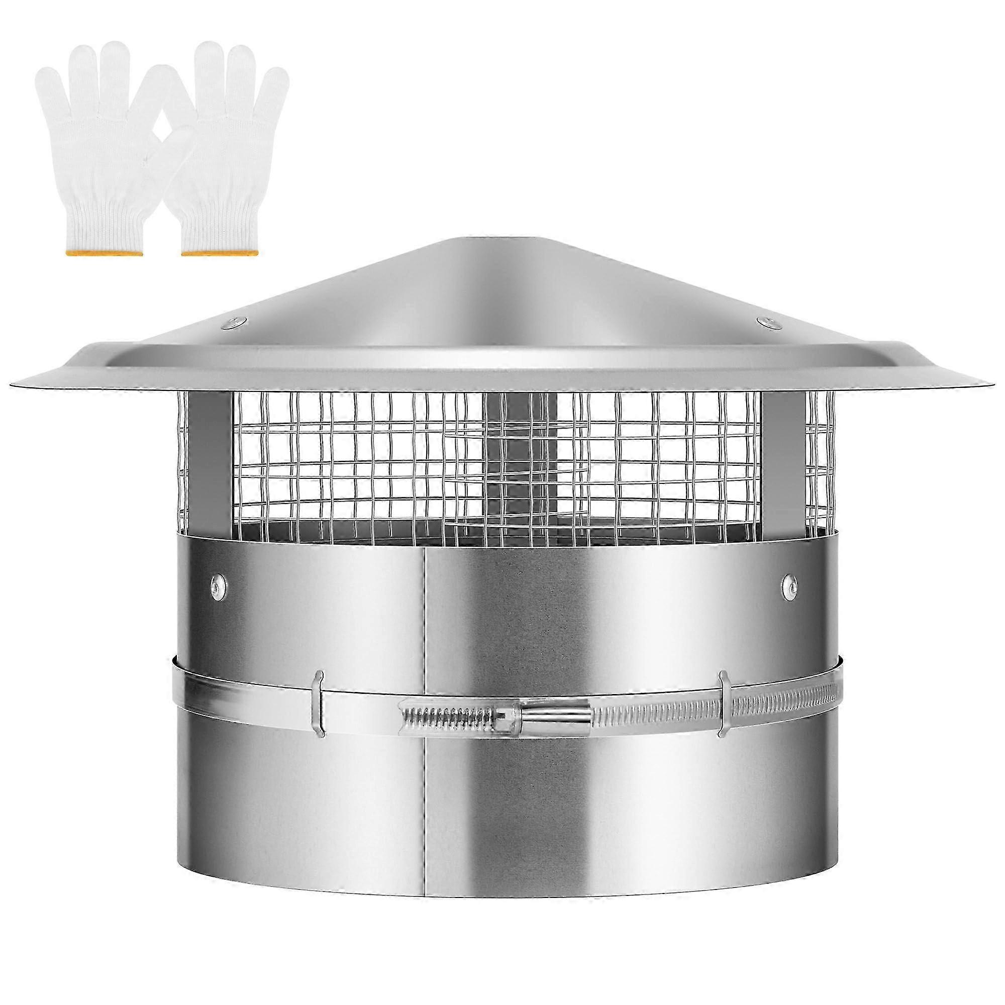 8" Galvanized Steel Chimney Cap, Rainproof & Ventilated