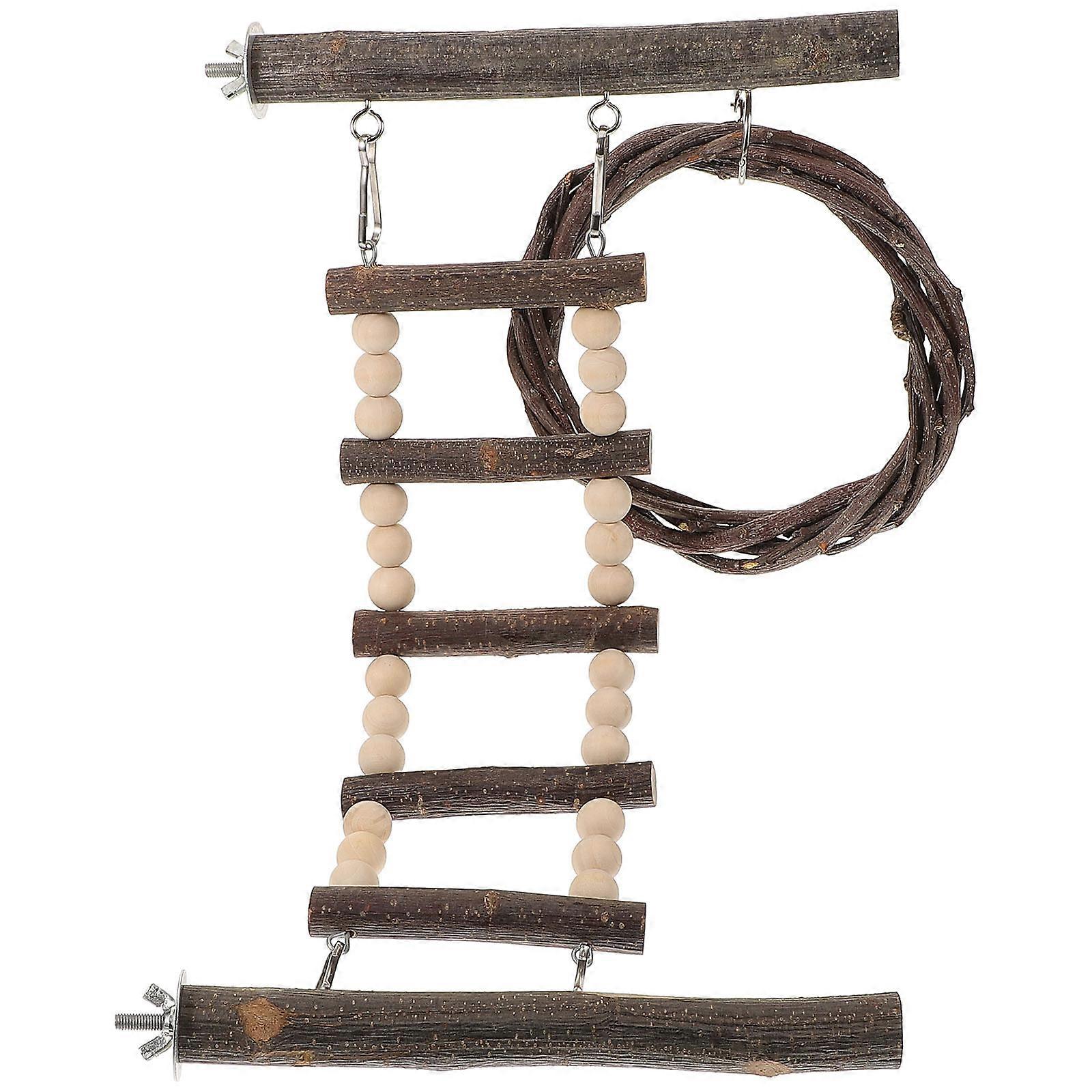 Bird Cage Climber, Parakeet Wooden Ladder, Toy for Play