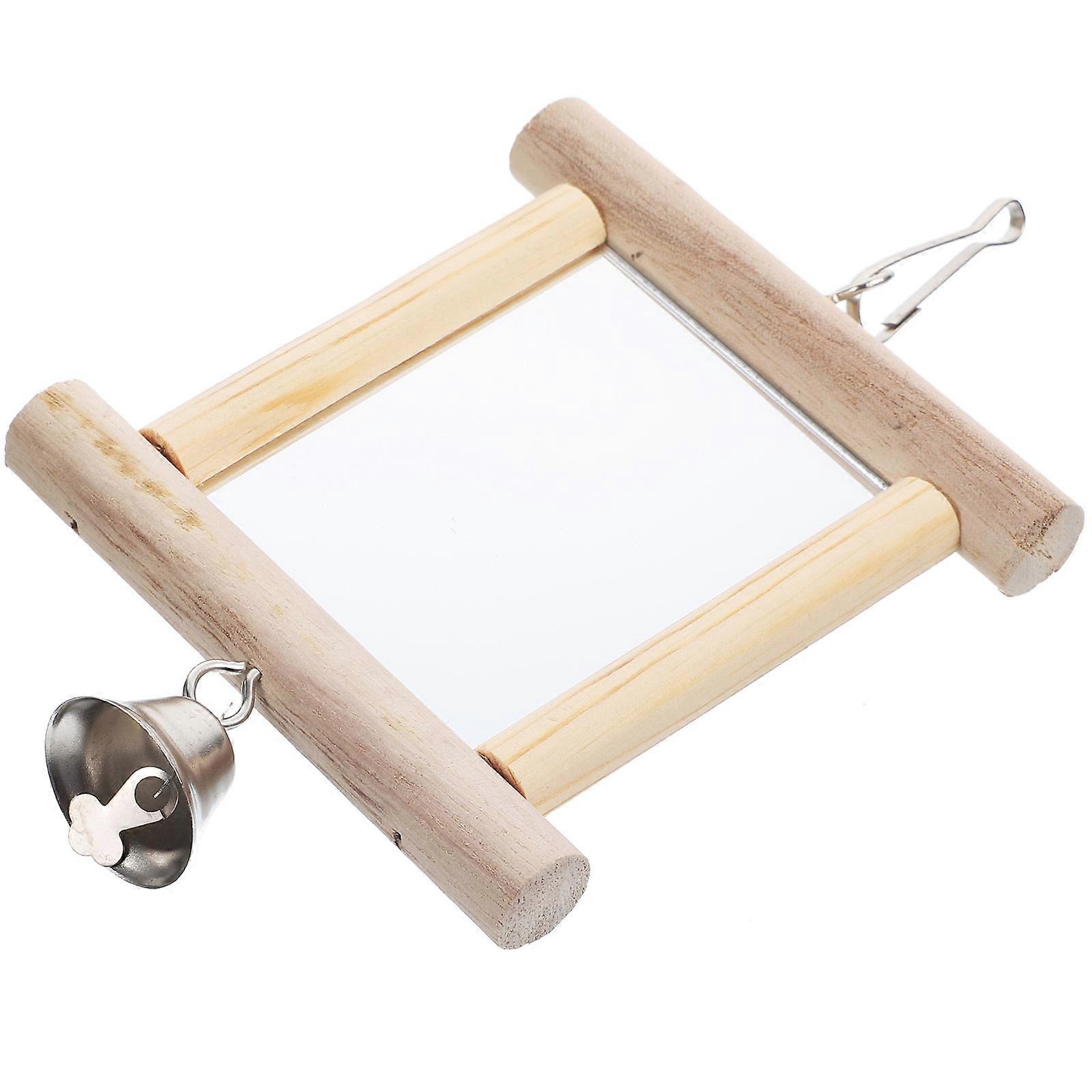 Bird Mirror Toy Parakeet, Innovative Hanging Design with Bell for Fun