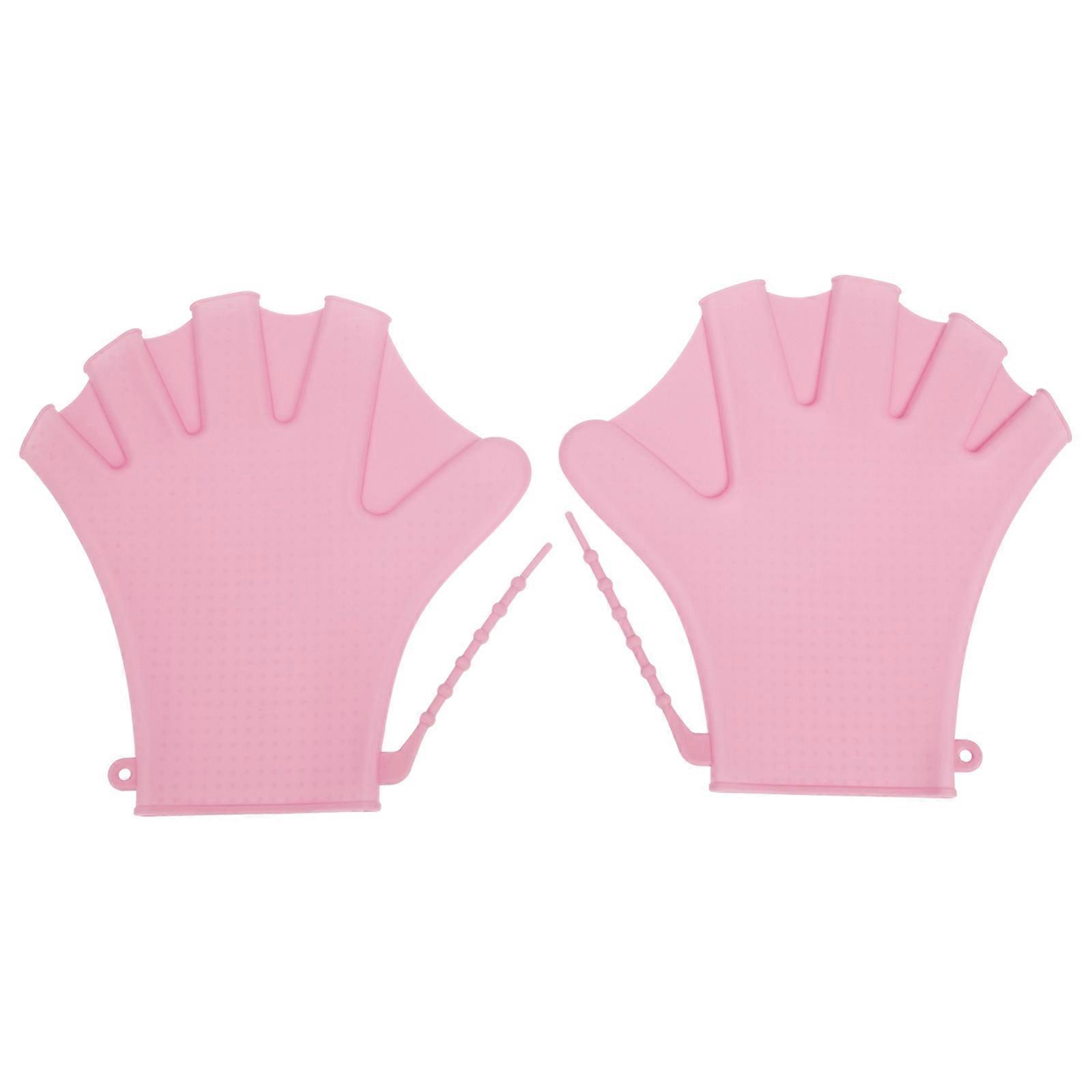 Adjustable Swim Paddles Silicone Pool Gloves with Wrist Strap for Swimming Training Water Fitness Breathable Soft Diving Auxiliary Gloves for Men