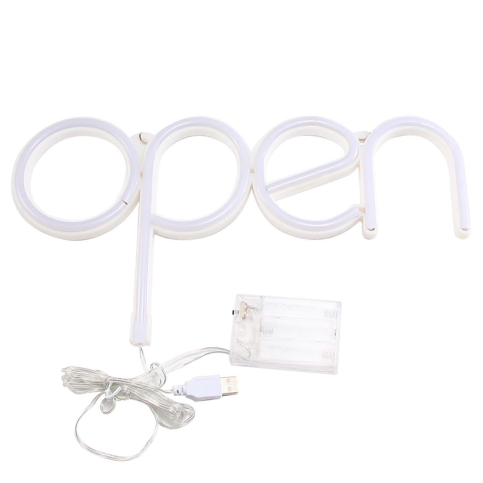 OPEN Neon Sign - Neon Light - Powered by Battery or USB with Dimmable Switches - LED Open Sign - Light Advertising Board - Hanging Light - for Bar