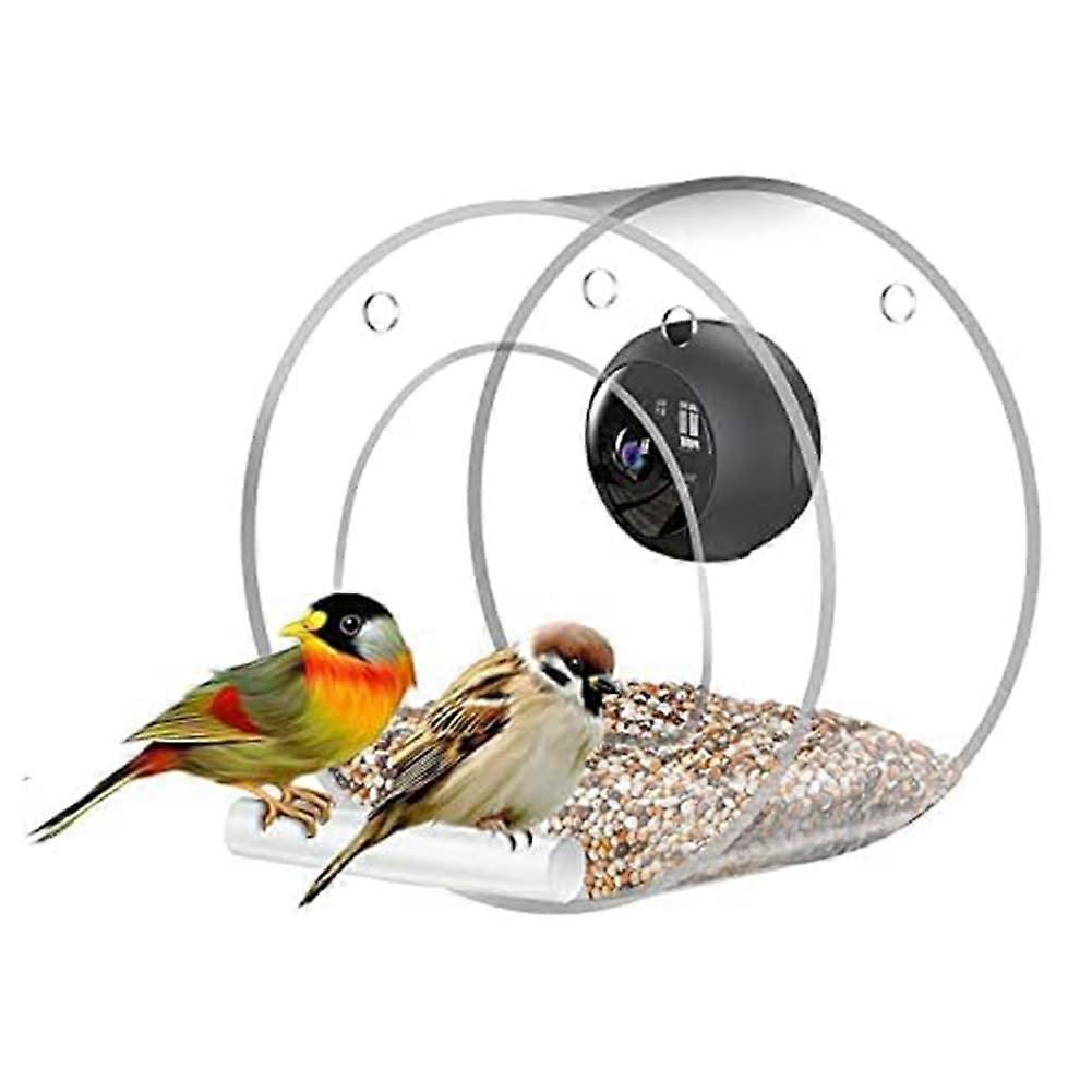 Bird feeder with bird watching camera, remote connection via mobile phone for bird watching