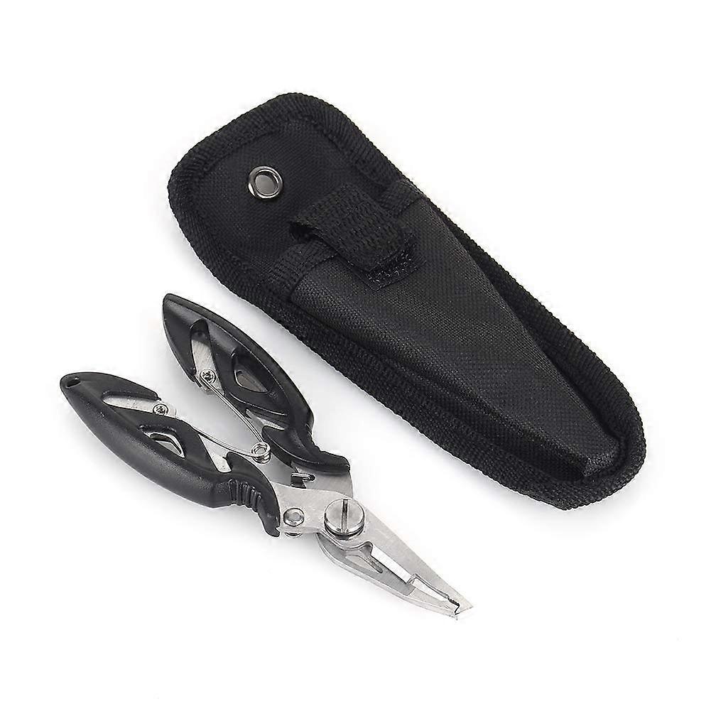 Multipurpose wire line cutter pliers with pouch for fishing