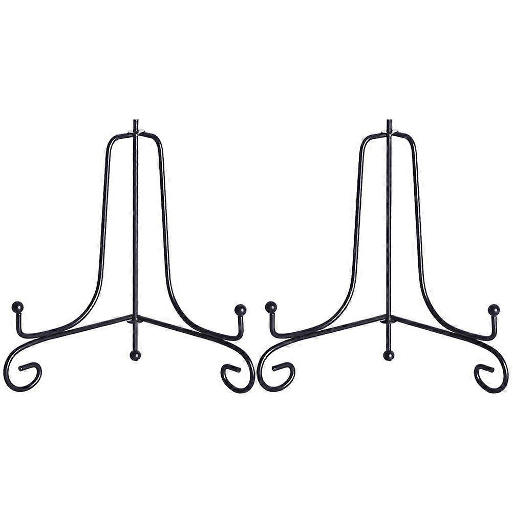 2pcs Plate Stands Display Holders Wrought Iron Display Stands Photo Frame Holders
