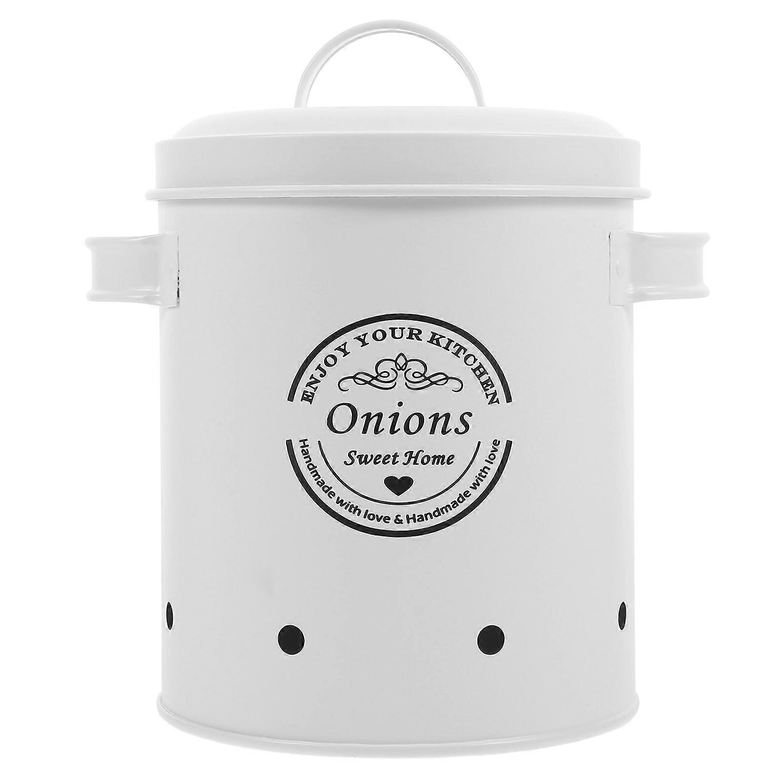 White Onion Storage Vegetable Keeper Container for Storage Use Single Jar