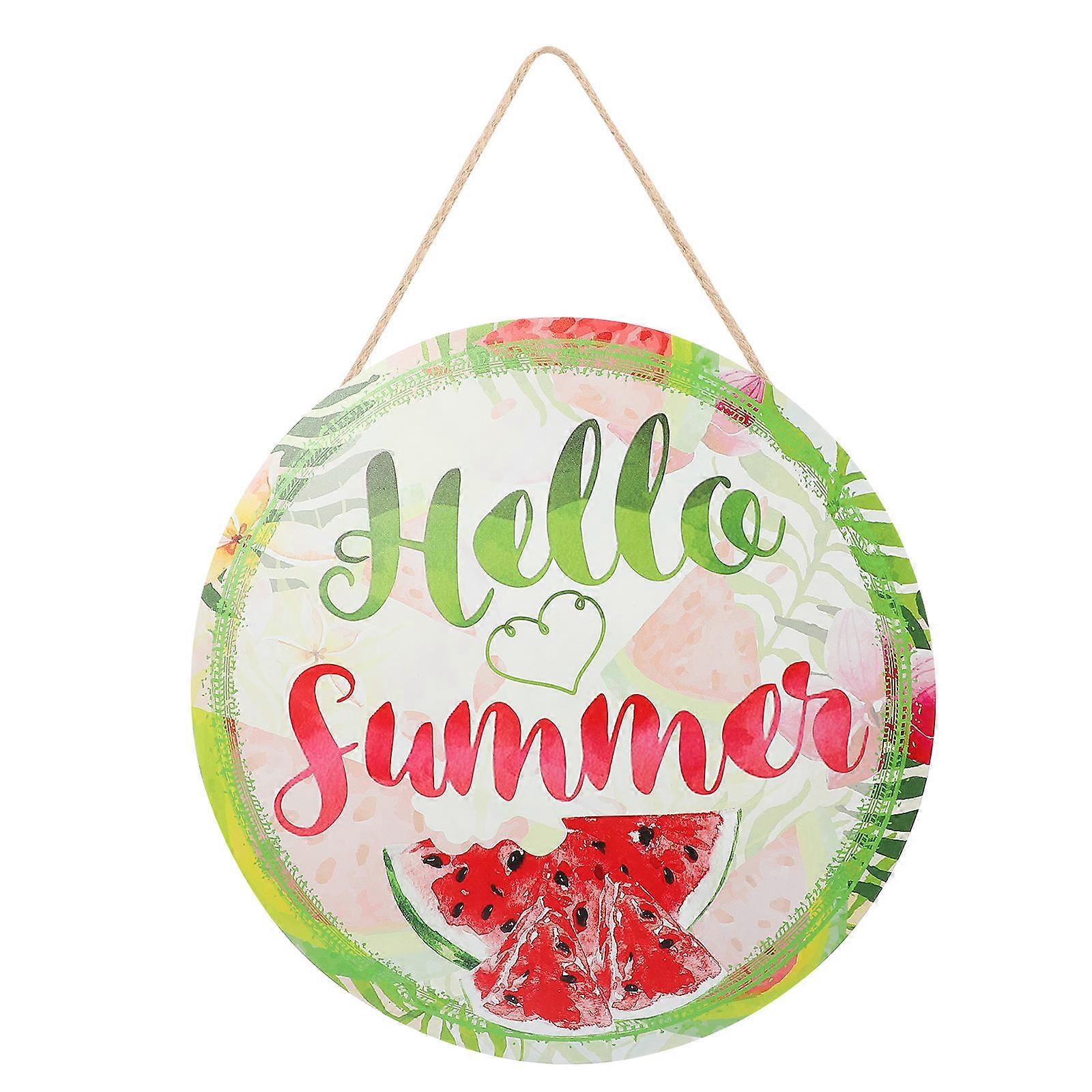 Door Plaque for Summer Wall Decor Front Door Wood Hanging Sign 30x30x0.5cm 1Pack