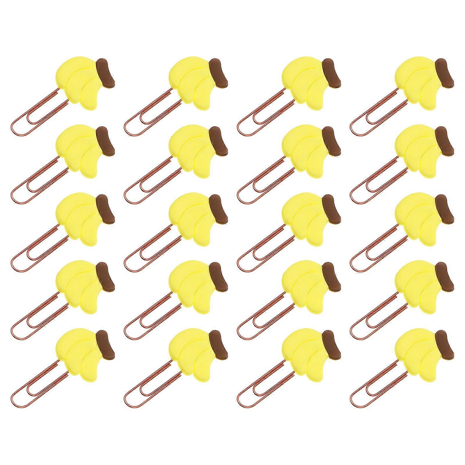 Silicone Bookmark Paper Clip Bookmarker Clip Studying Office Use Yellow 6.3X3X0.5CM 20Pcs