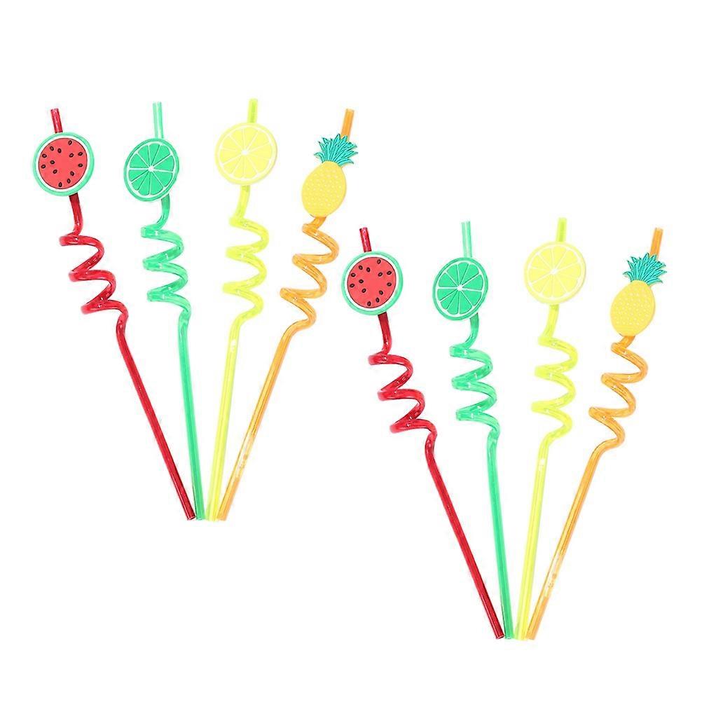 Party Straw Decoration Fruit Straws for Birthday Party Candy Color 8Set