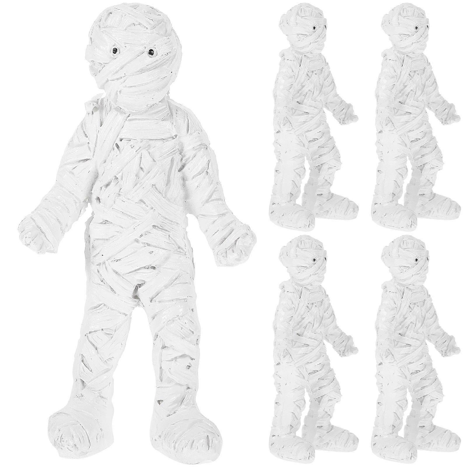 Resin Mummy Model Tiny Figurine Desktop Ornaments 5Pcs