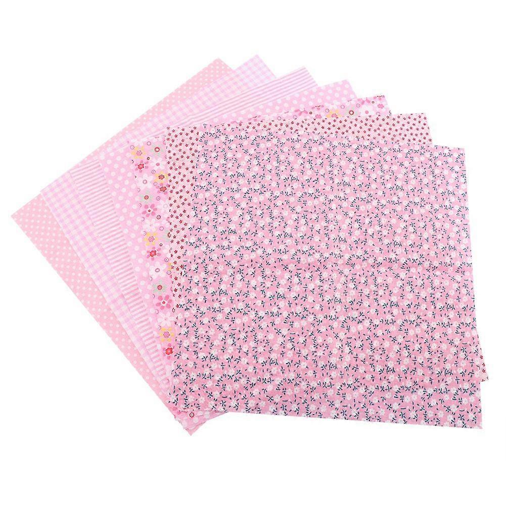 7pcs 50*50cm Cotton Fabric DIY Assorted Squares Pre-Cut Bedding Kit Quarters Bundle (Pink)