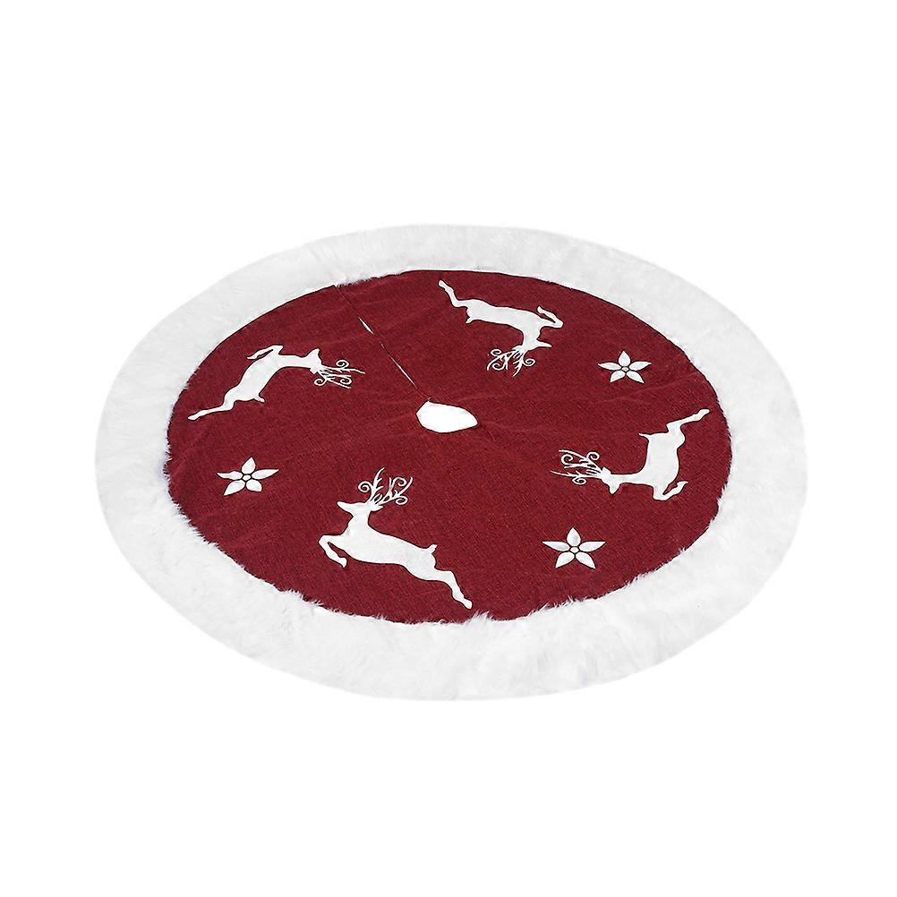 Tree Skirt Small Fabric Tree Skirt Dark Red 90cm Floor Protector Festive Atmosphere 1Set