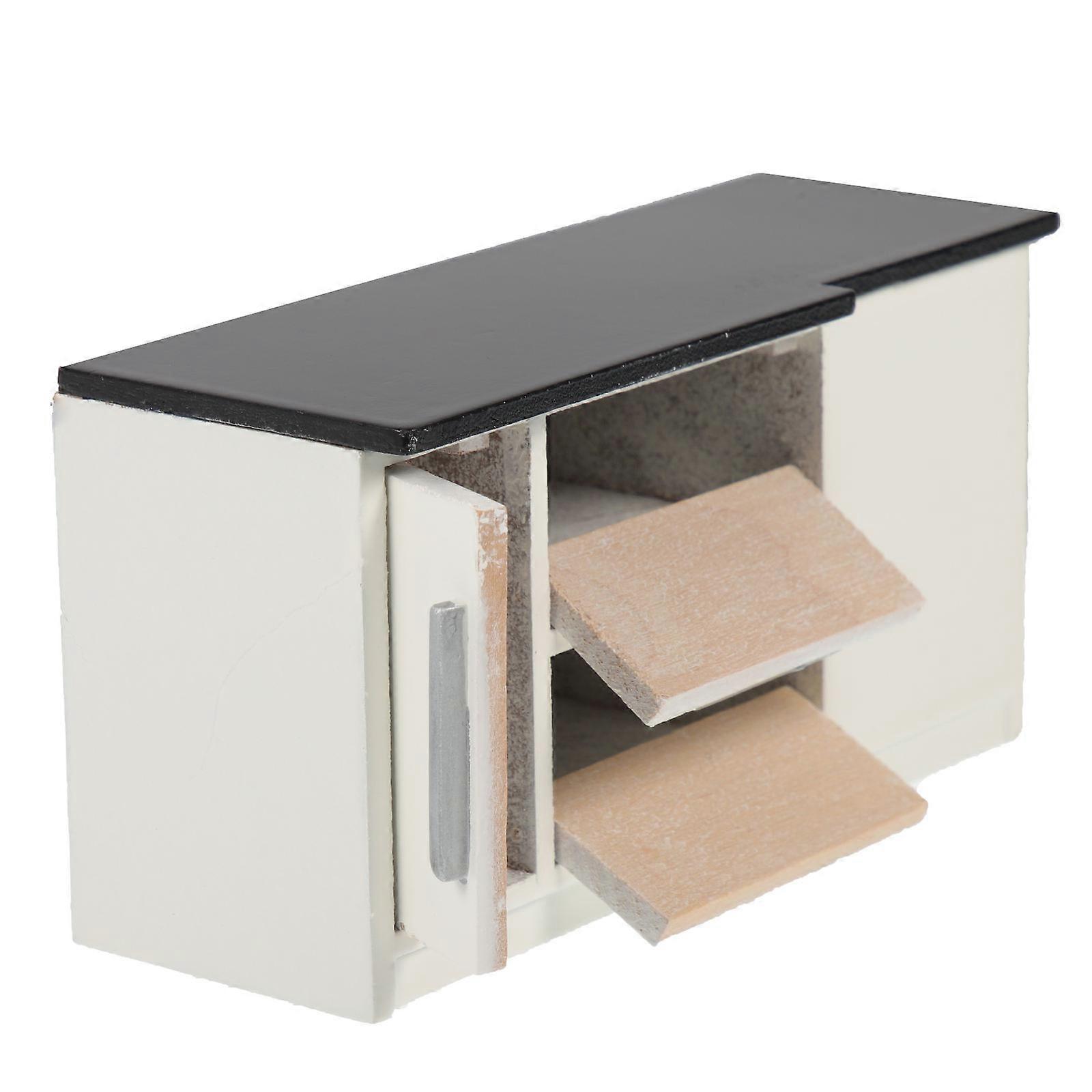 Miniature Furniture Model Toy Mini Kitchen Cabinet Tiny House Furniture Square Shape For Hobbyists 1Set