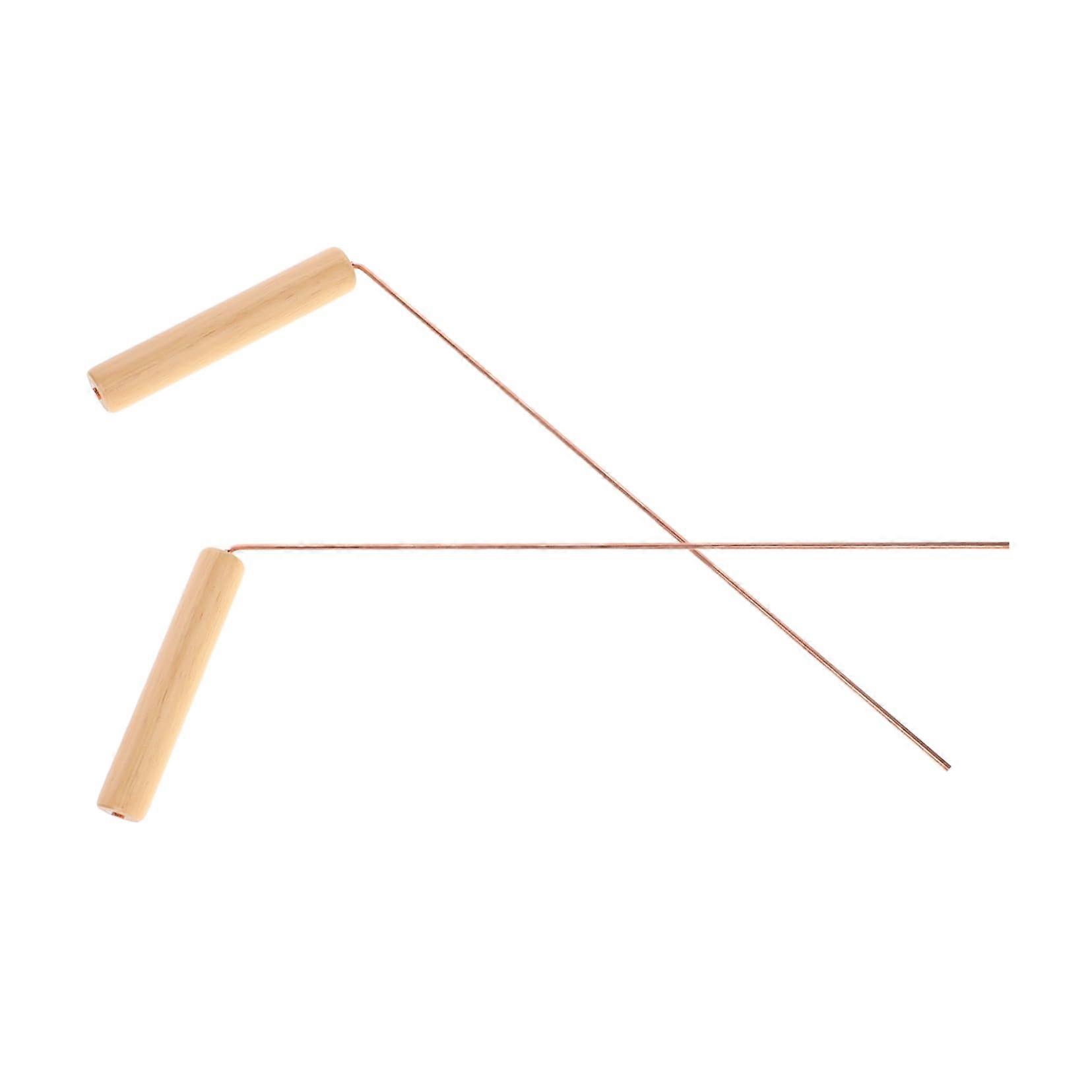Copper Dowsing Rods with Wooden Handle - 2 Pieces, Portable and Versatile for Water Detection and Gold Prospecting