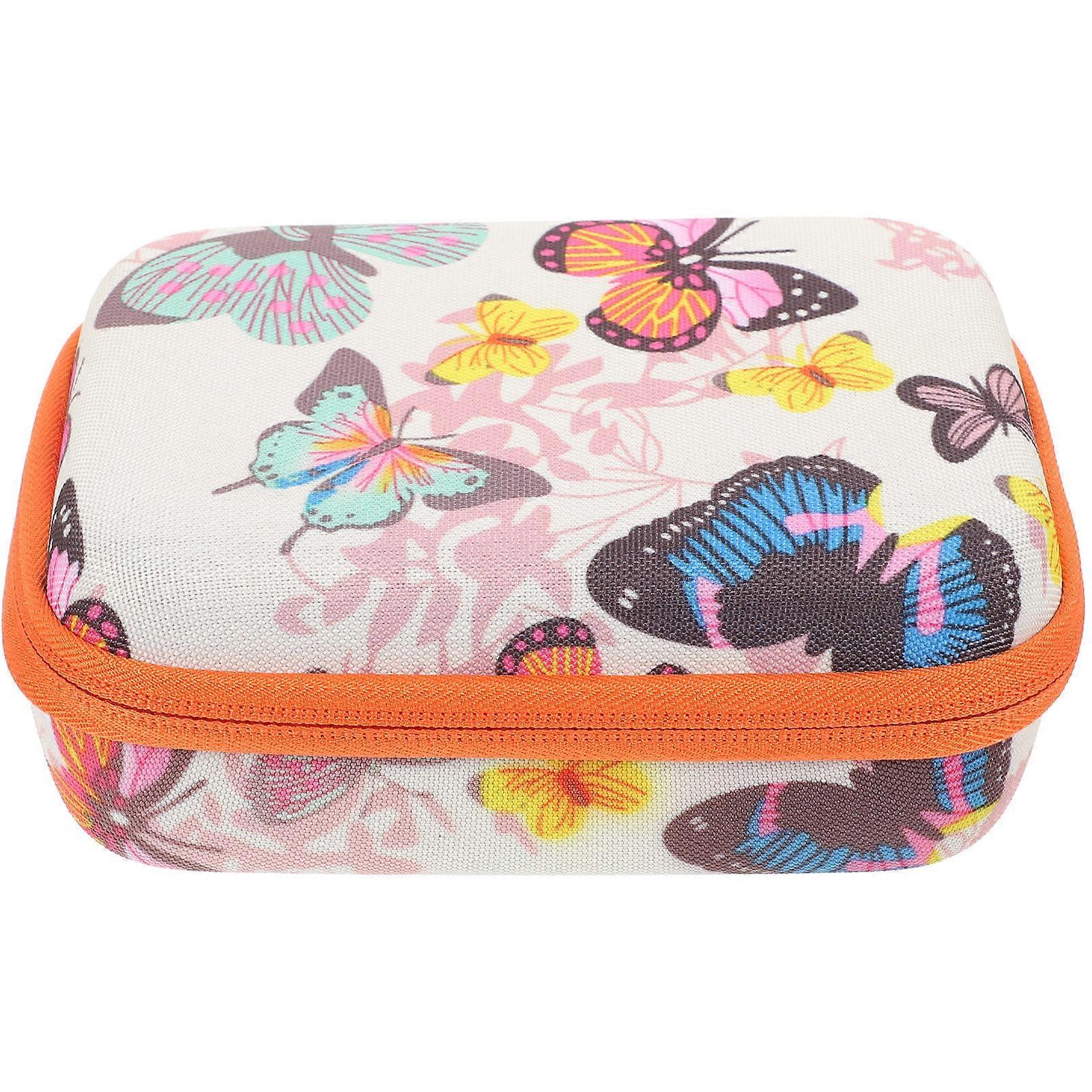 Kids Camera Organiser Rectangular Mini Case Compatible With Digital Toy Cameras 17.00X13.00X7.00cm Orange Outdoor Travel 1Pcs