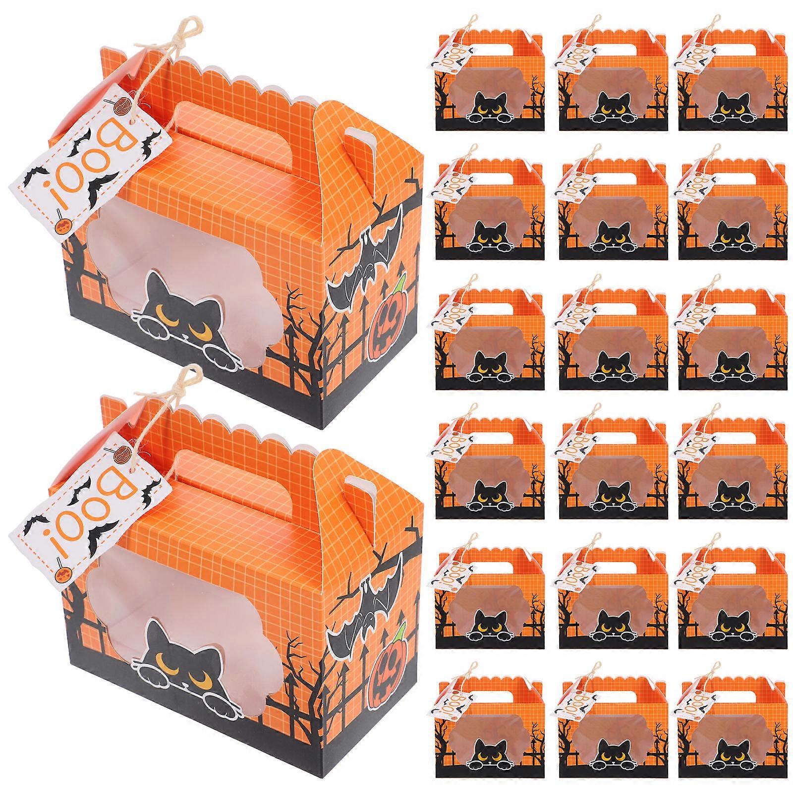 Halloween Candy Box Rectangular White Cardboard present Packing For Party Decorations 16.00X14.00X9.00CM 25Pack