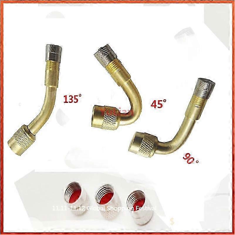 High-Quality Air Tire Valve Adapter for Bikes, Cycling Accessories, Extended Pipe Stem at 45/90/135 Degrees, 1 Piece